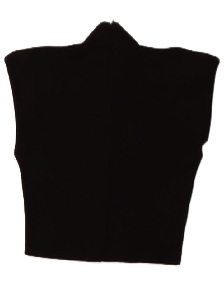 ZARA Mujer Crop Turtle Neck Jumper Sweater UK 40 Medium Negro