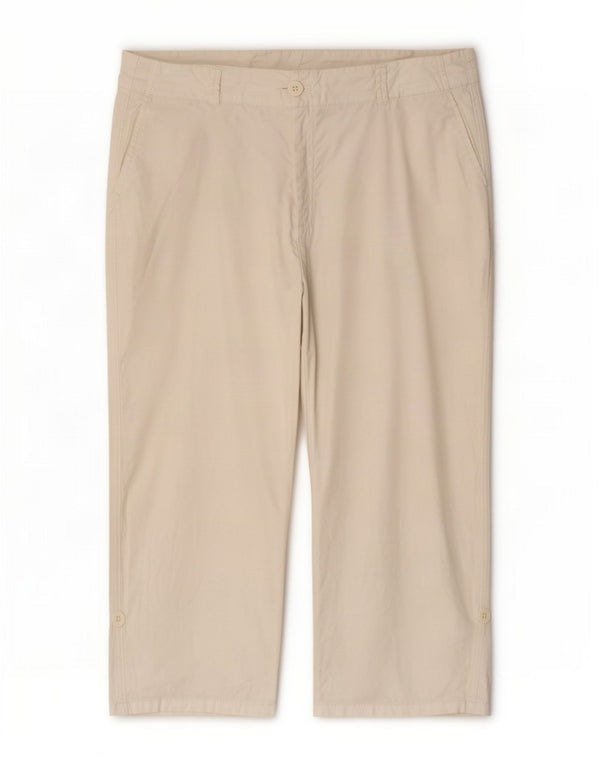 Marks & Spencer Pantalones Capri Rectos para Mujer UK 40 Large W40 L20 Blanco