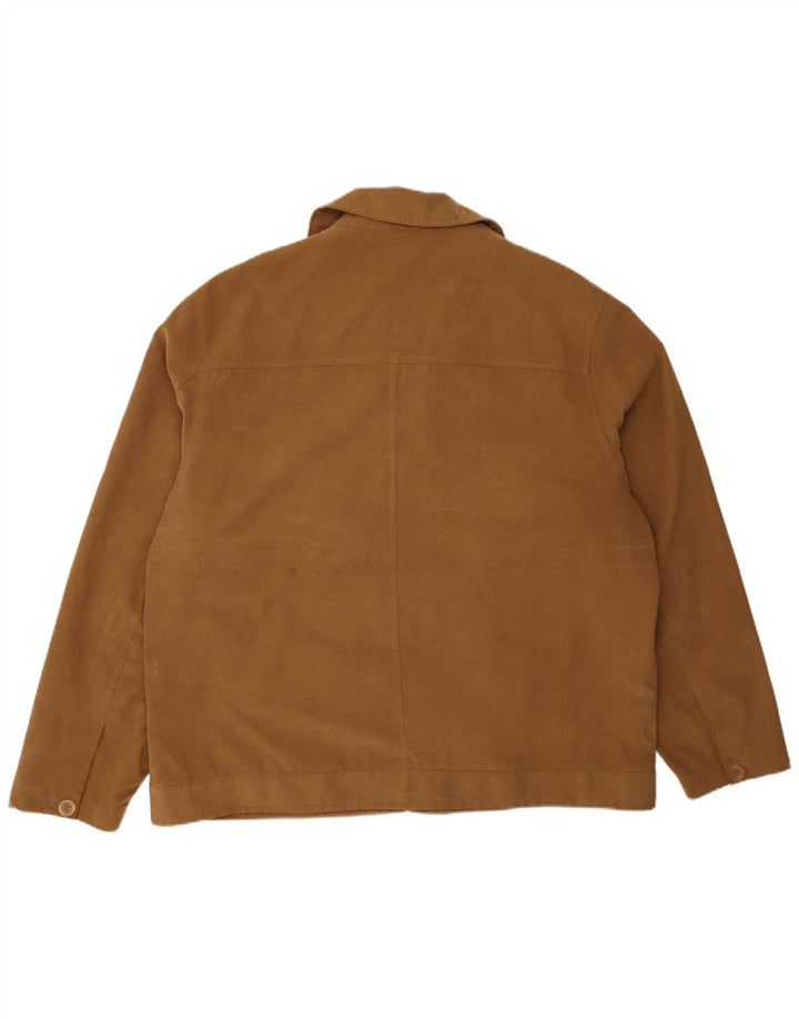 Vintage Mens Bomber Chaqueta Reino Unido 46 3XL Marrón Poliéster