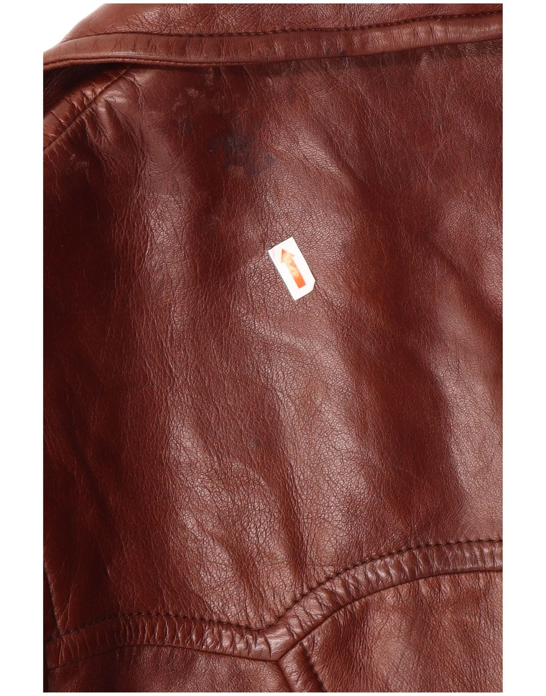 VINTAGE Abrigo de cuero para mujer IT 52 2XL Cuero marrón