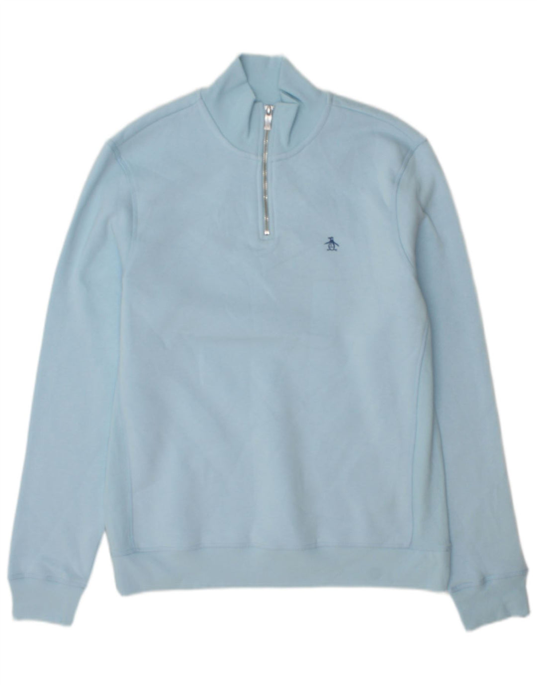 Penguin - Sudadera con cuello y cremallera para hombre, color azul medio, algodón