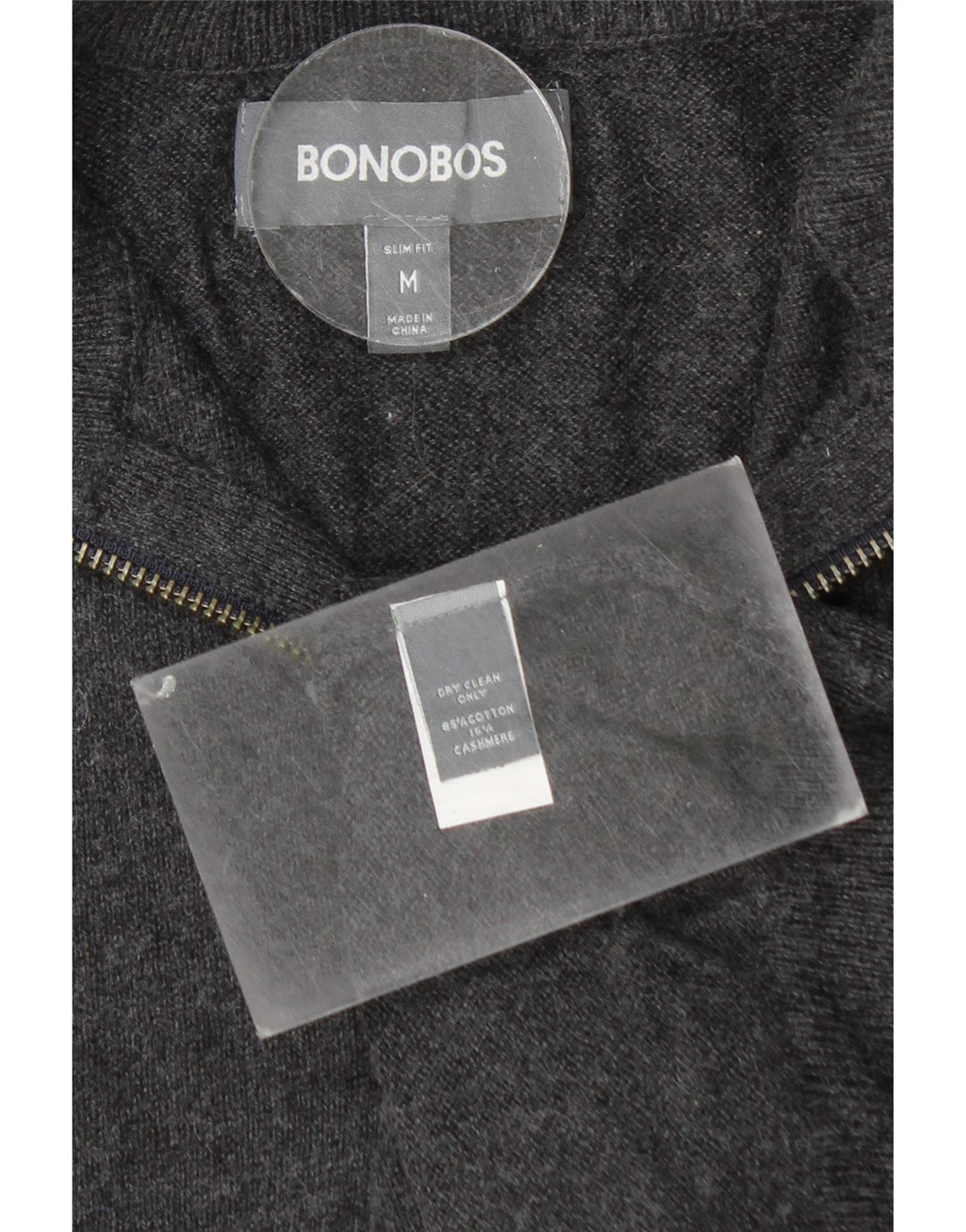 BONOBOS Jersey con cuello y cremallera para hombre de algodón gris medio
