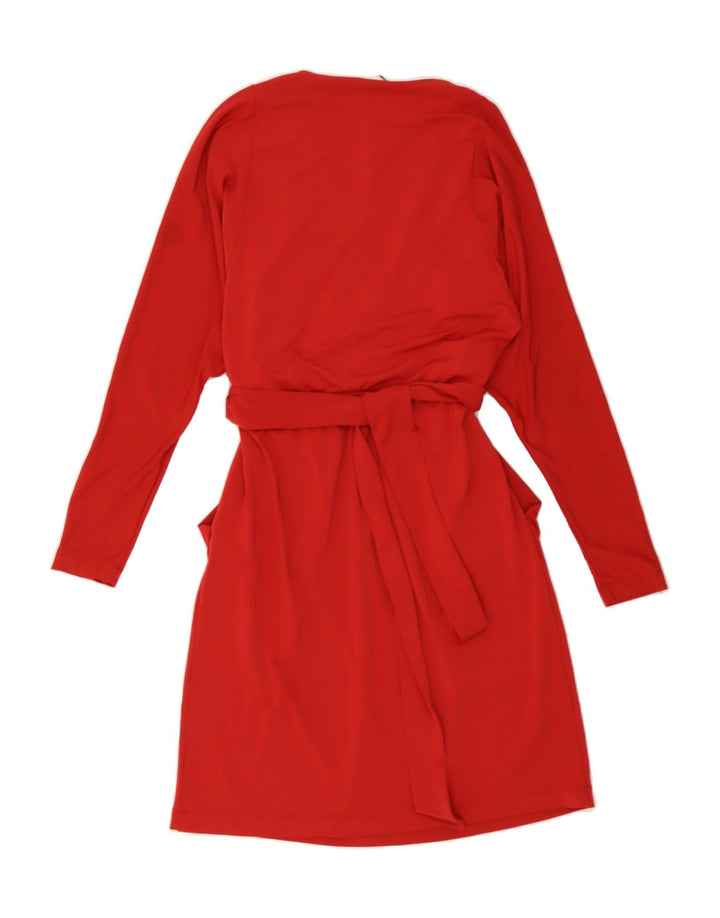 BCBGMAXAZRIA Womens Long Sleeve Wrap Dress UK 12 Medium Red Polyester Vintage BCBGMAXAZRIA and Second-Hand BCBGMAXAZRIA from Messina Hembry 