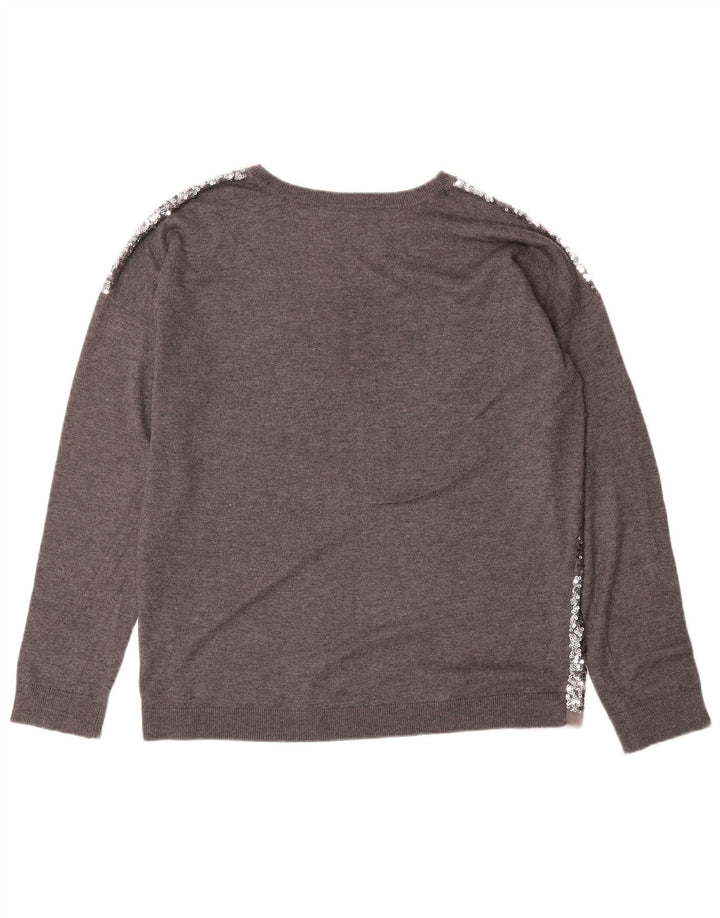 Whistles Jersey extragrande con cuello redondo para mujer, talla 40, color gris medio
