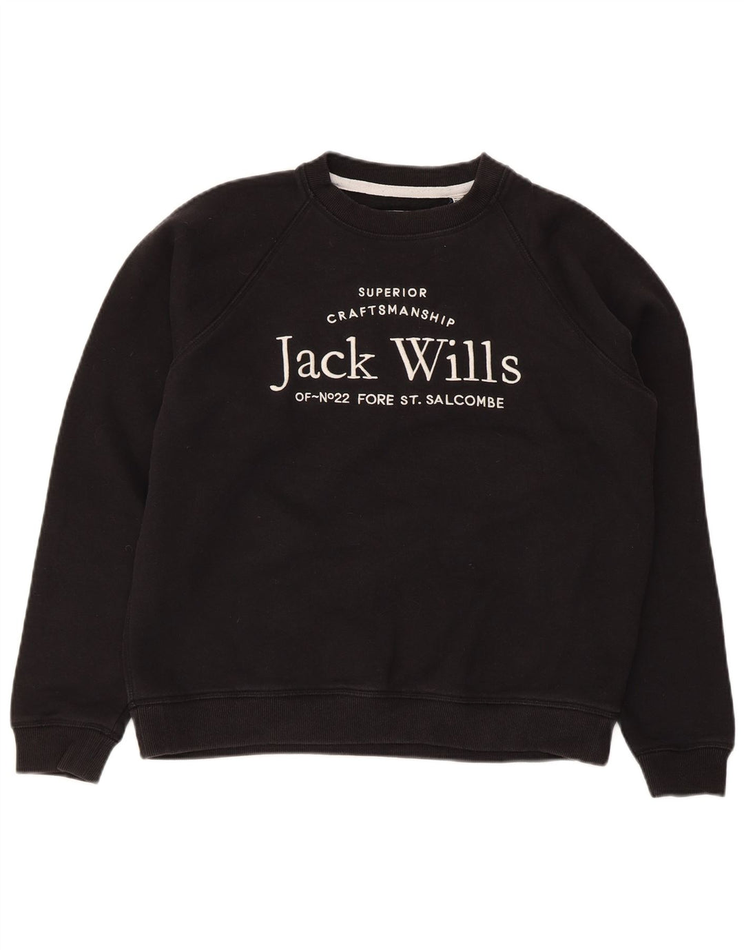 Jack Wills Sudadera gráfica para mujer Jumper UK 12 Medium Negro Algodón