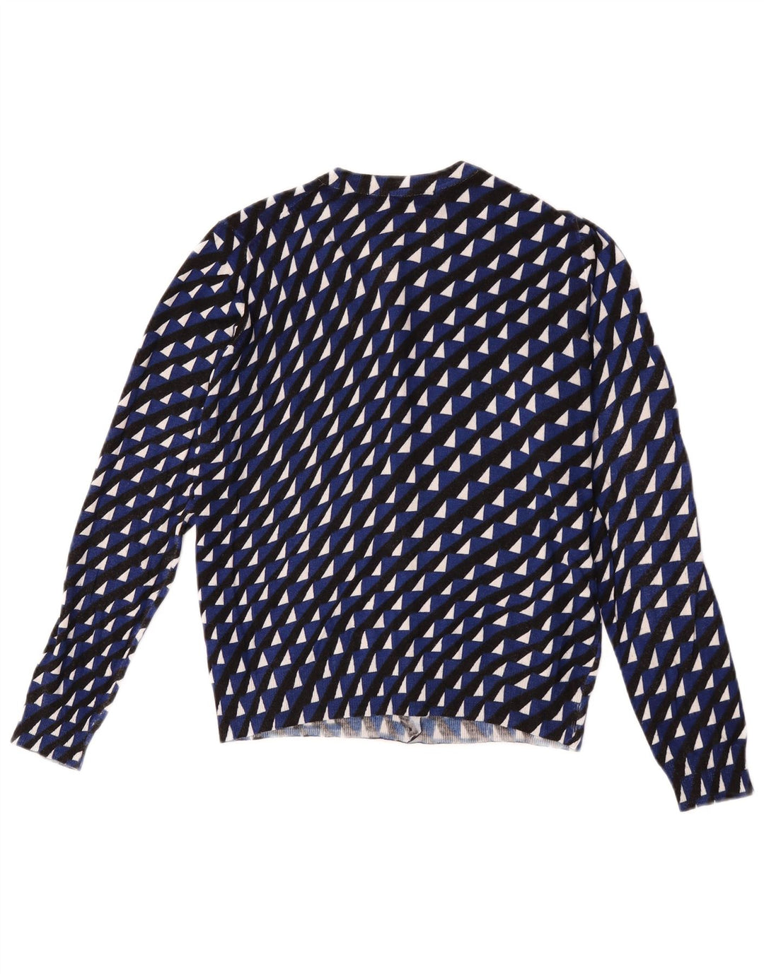 Marks & Spencer Suéter tipo cárdigan corto para mujer Reino Unido 44 Azul medio Geométrico