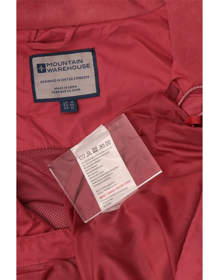 Chaqueta impermeable con capucha para mujer Mountain Warehouse UK 46 Grande Poliéster rosa