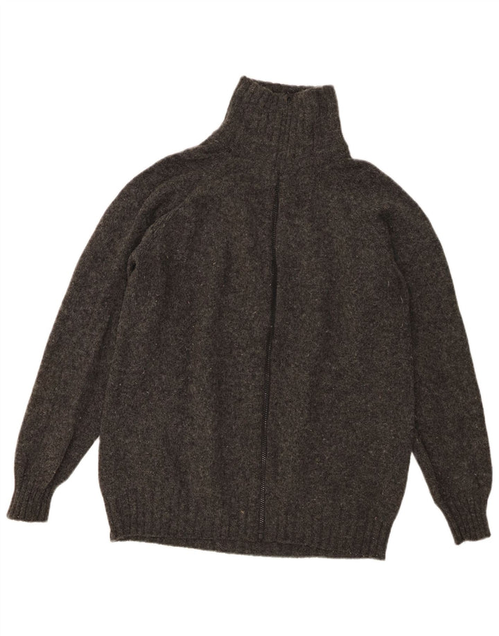 Zara Hombre Cárdigan Sueter Grande Lana Gris