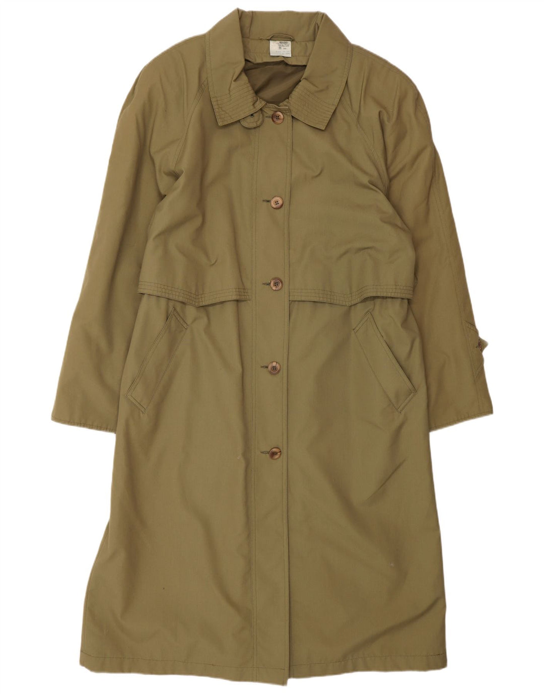 CLASSIC Gabardina larga extragrande para mujer UK 46 Poliéster caqui grande
