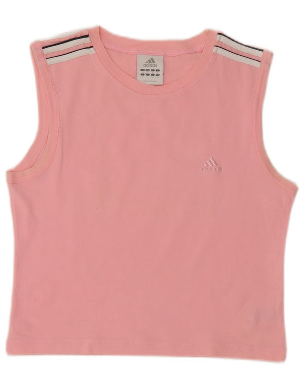 Adidas - Camiseta corta para mujer, talla 40, algodón rosa grande