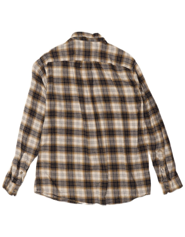 Eddie Bauer Camisa de franela de ajuste clásico para hombre Algodón a cuadros marrón grande