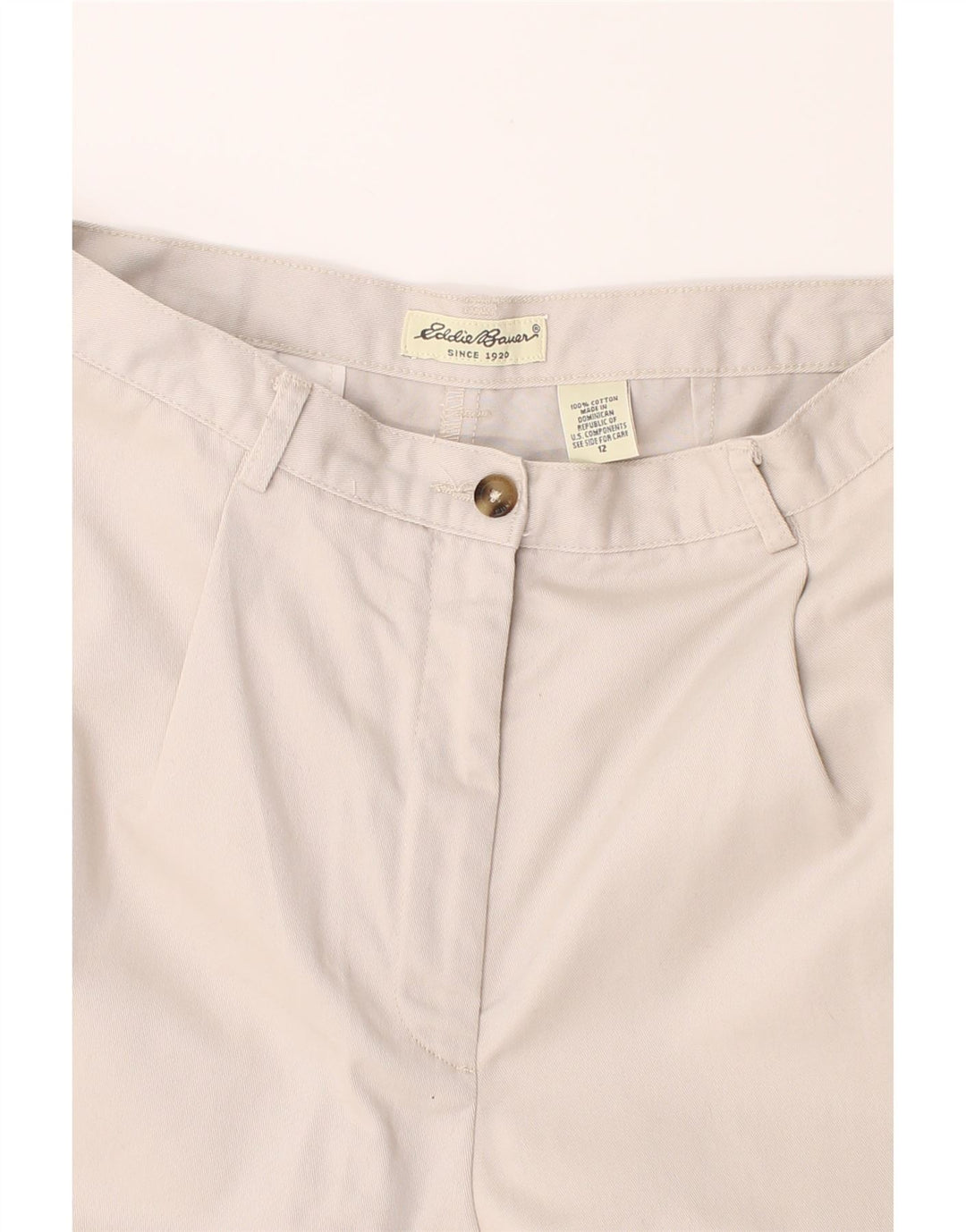 EDDIE BAUER Womens Chino Shorts US 12 Large W30 Grey Cotton Vintage Eddie Bauer and Second-Hand Eddie Bauer from Messina Hembry 