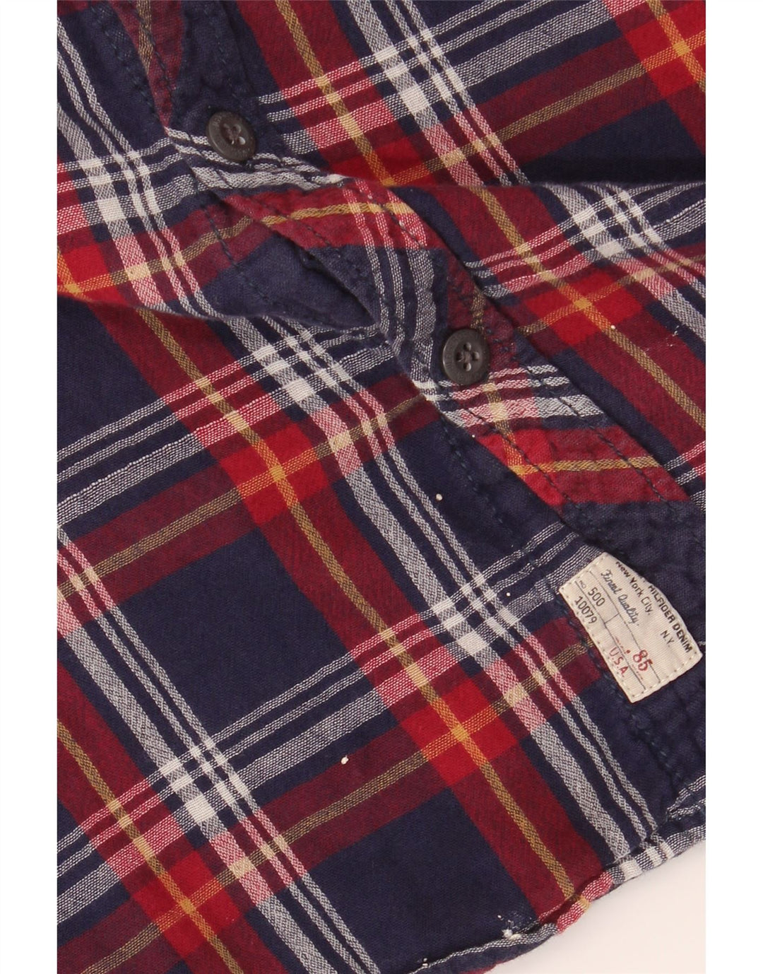 TOMMY HILFIGER Camisa de franela para hombre Algodón a cuadros azul marino grande
