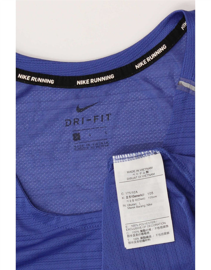Nike - Camiseta sin mangas Dri Fit para hombre, poliéster, color azul, talla grande