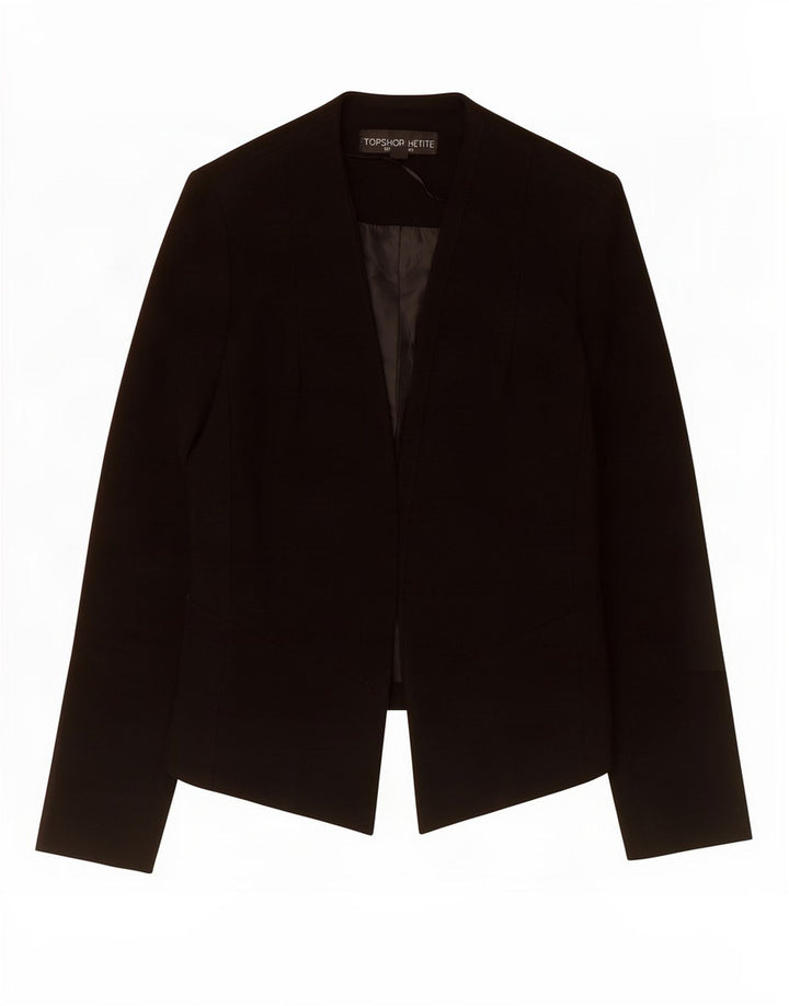 Topshop Chaqueta tipo blazer abierta para mujer Petite Crop UK 8 Small Negro