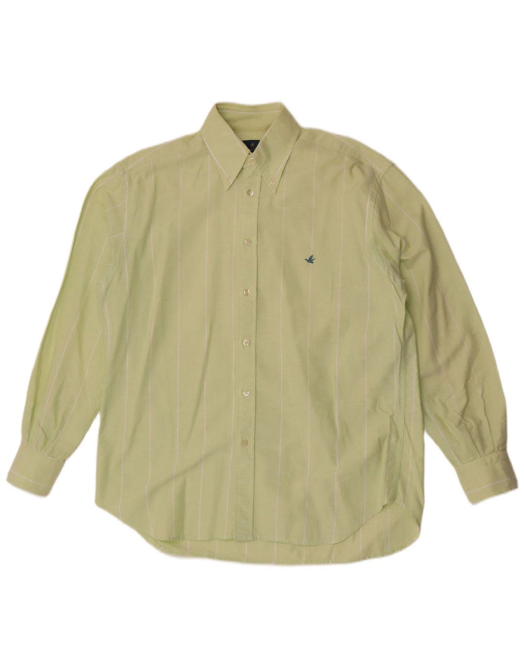 Camisa Brooksfield para hombre talla 40 algodón a rayas verde medio