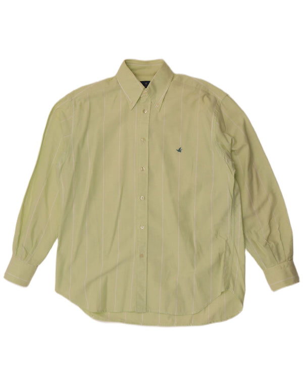 Camisa Brooksfield para hombre talla 40 algodón a rayas verde medio