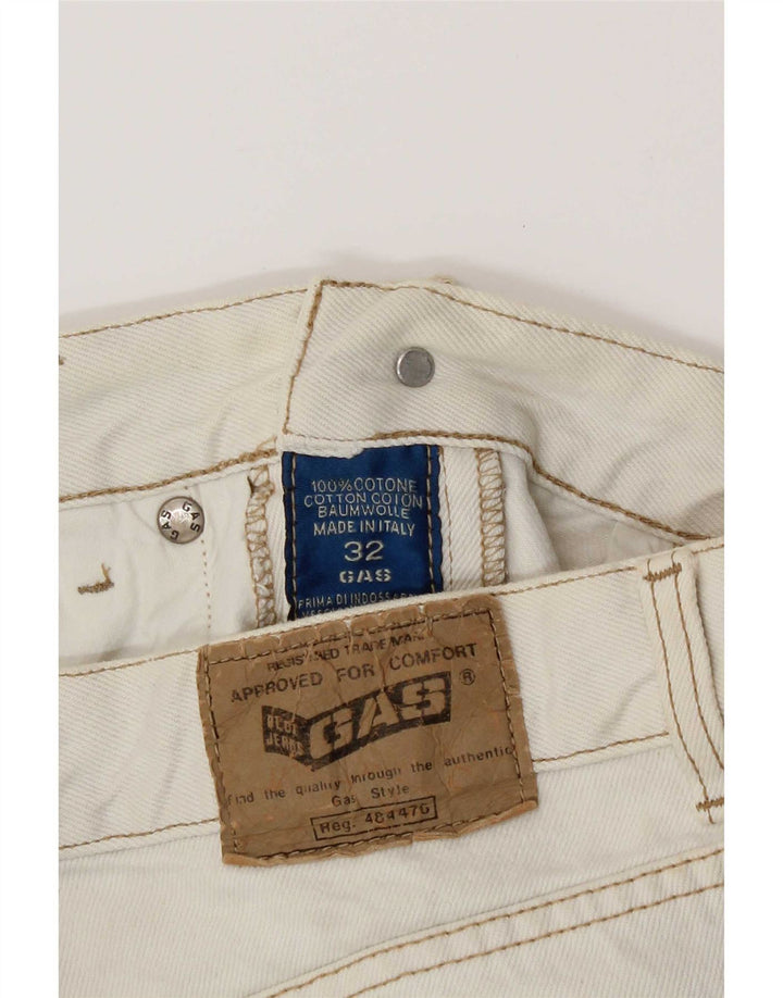 Vaqueros cónicos para hombre Gas W32 L30 Algodón blanco
