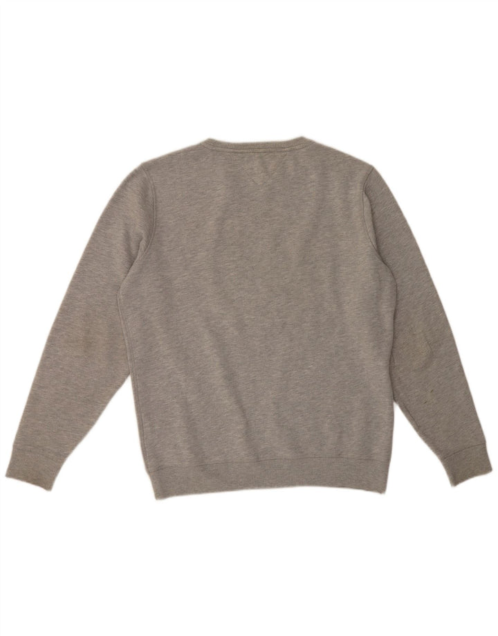 Tommy Hilfiger Hombre Regular Fit Sudadera Jumper Grande Gris Algodón