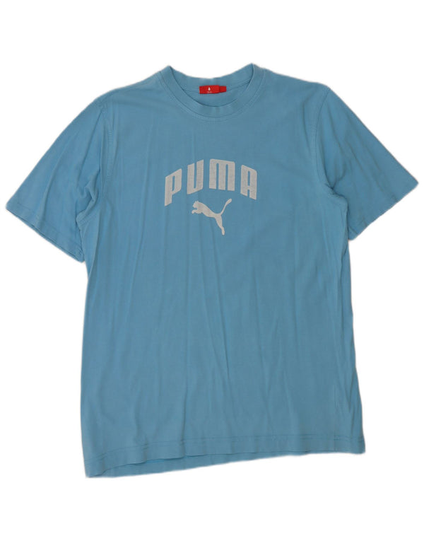 PUMA Camiseta gráfica para hombre Top grande de algodón azul