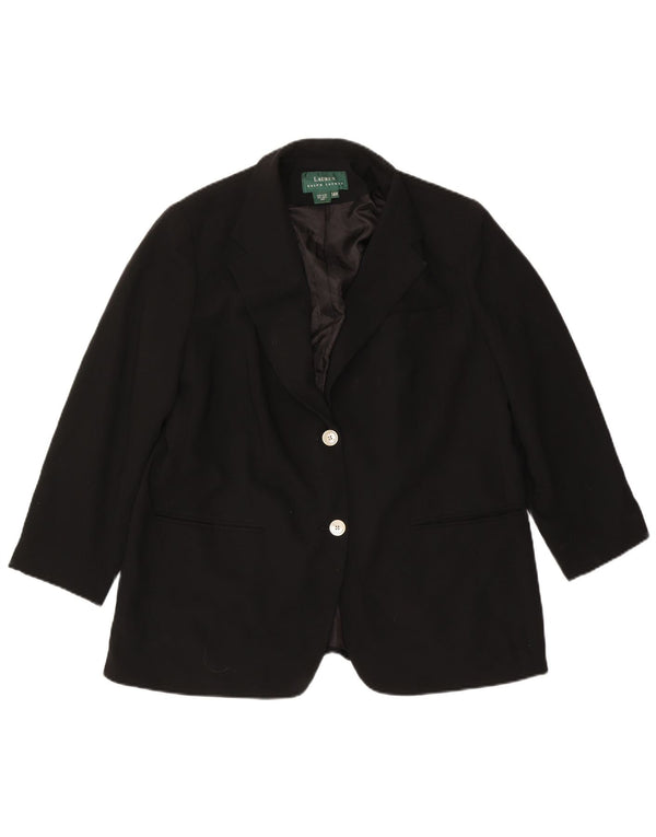 Ralph Lauren Chaqueta Blazer de 2 Botones para Mujer US 14 XL Lana Negra