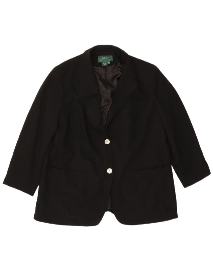 Ralph Lauren Chaqueta Blazer de 2 Botones para Mujer US 14 XL Lana Negra