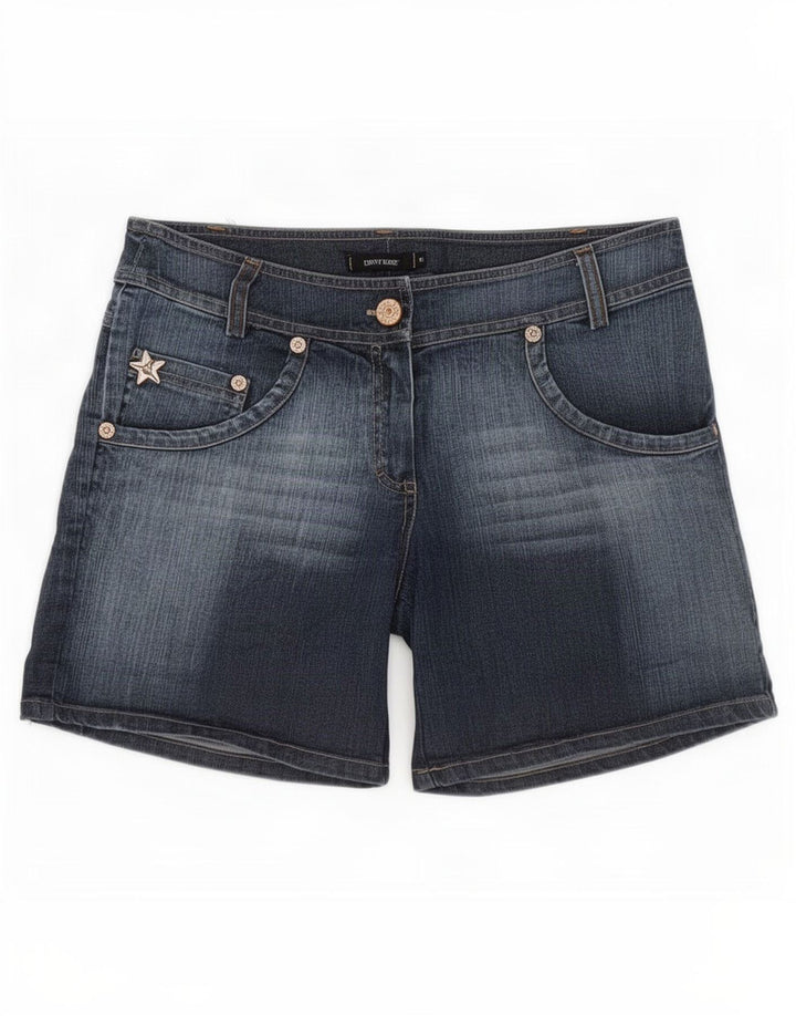 Denny Rose - Pantalones cortos vaqueros para mujer, talla pequeña, W30, algodón azul