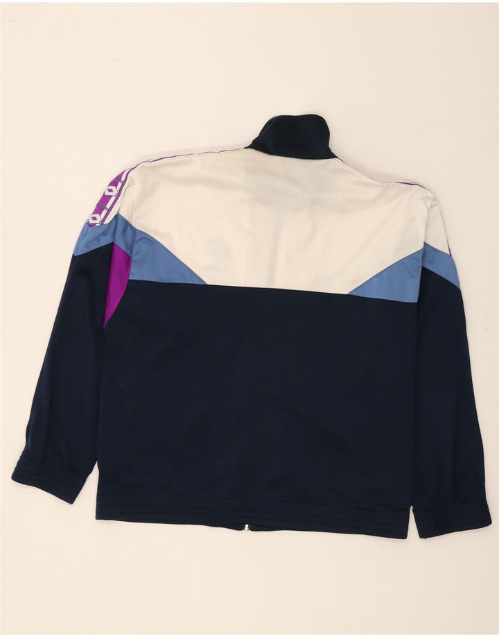 LOTTO Mens Tracksuit Top Jacket Medium Navy Blue Colourblock Polyester Vintage Lotto and Second-Hand Lotto from Messina Hembry 