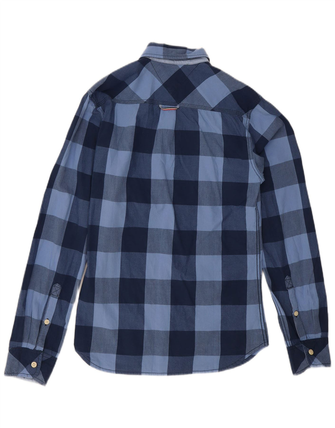 Camisa Tommy Hilfiger Hombre Small Azul Marino Cuadros Algodón