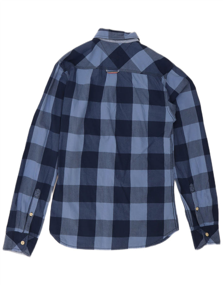Camisa Tommy Hilfiger Hombre Small Azul Marino Cuadros Algodón