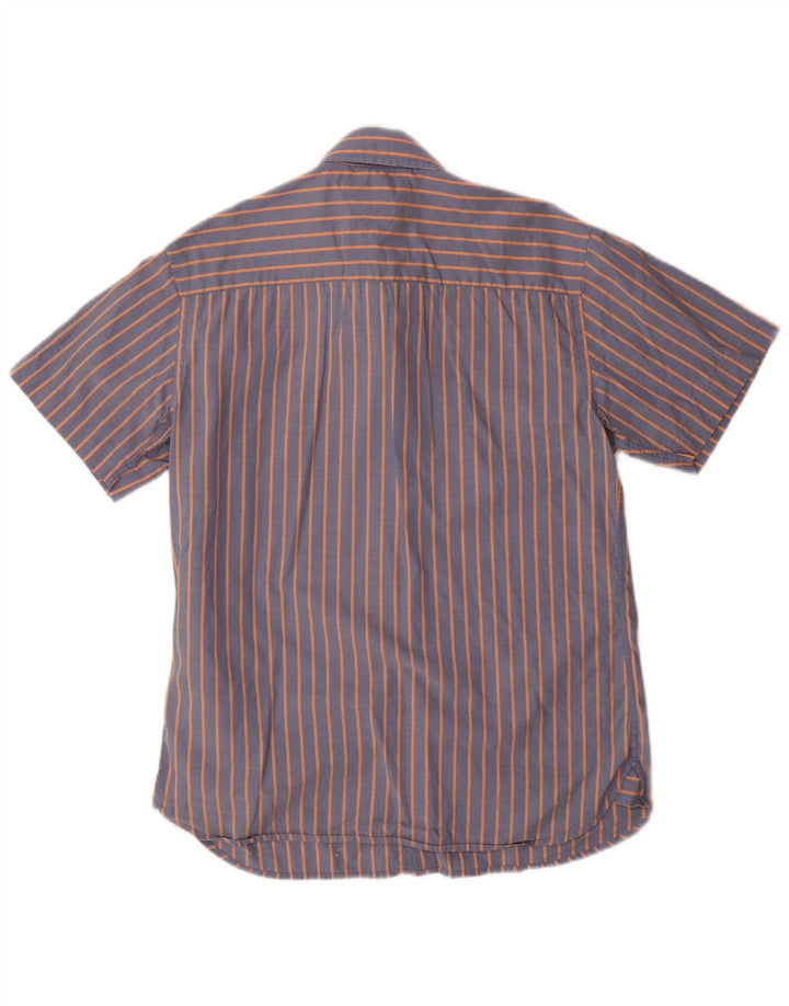 TOMMY HILFIGER Camisa de manga corta para hombre de algodón a rayas azul medio