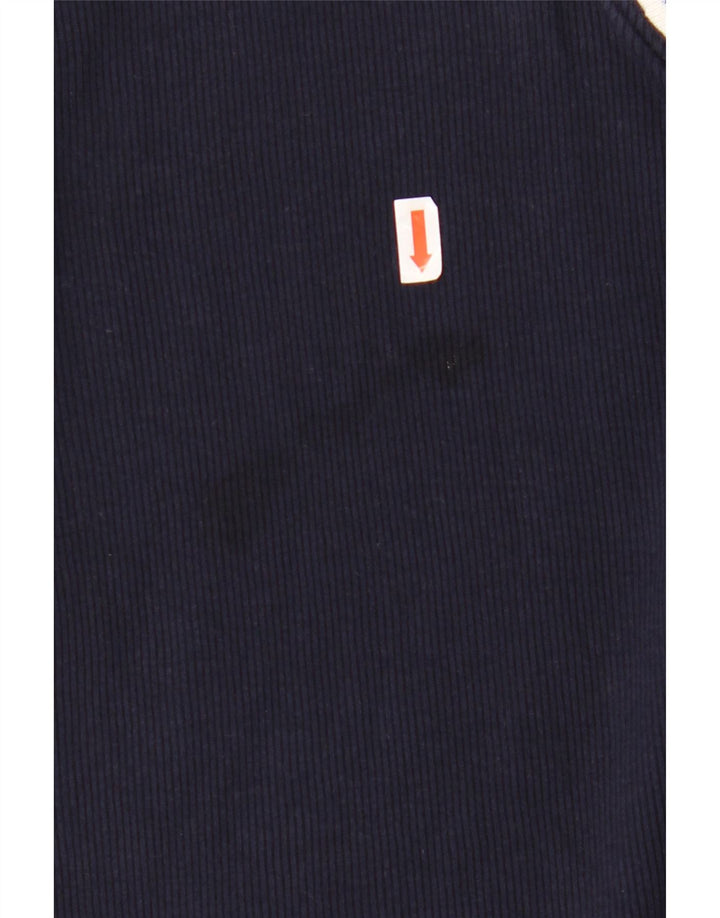 RALPH LAUREN Top para mujer manga 3/4 UK 40 XL Algodón azul marino con bloques de color