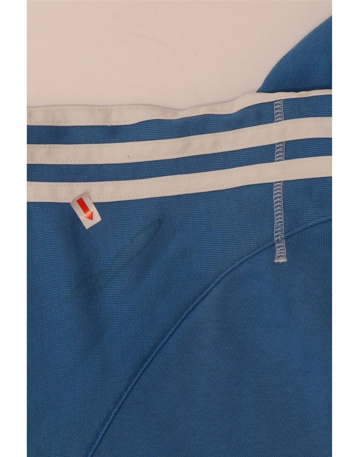 ADIDAS Sudadera con capucha y cremallera gráfica para hombre UK 34/36 Small Blue Colourblock