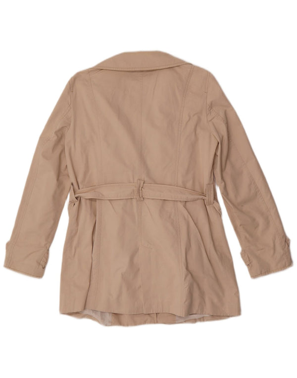 Zara Mujer Gabardina Corta UK 46 Grande Algodón Beige
