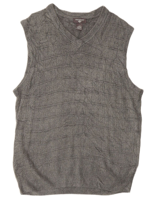 Dockers Camiseta sin mangas para hombre, talla grande, acrílico moteado gris