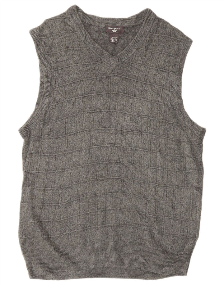 Dockers Camiseta sin mangas para hombre, talla grande, acrílico moteado gris