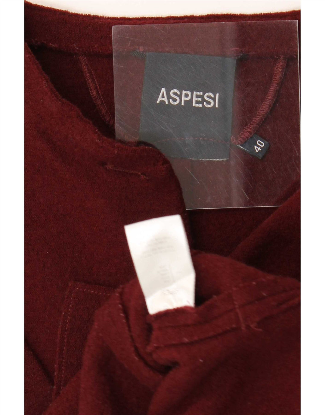 Chaqueta tipo blazer de 4 botones para mujer Aspesi IT 40 Small Borgoña Lana