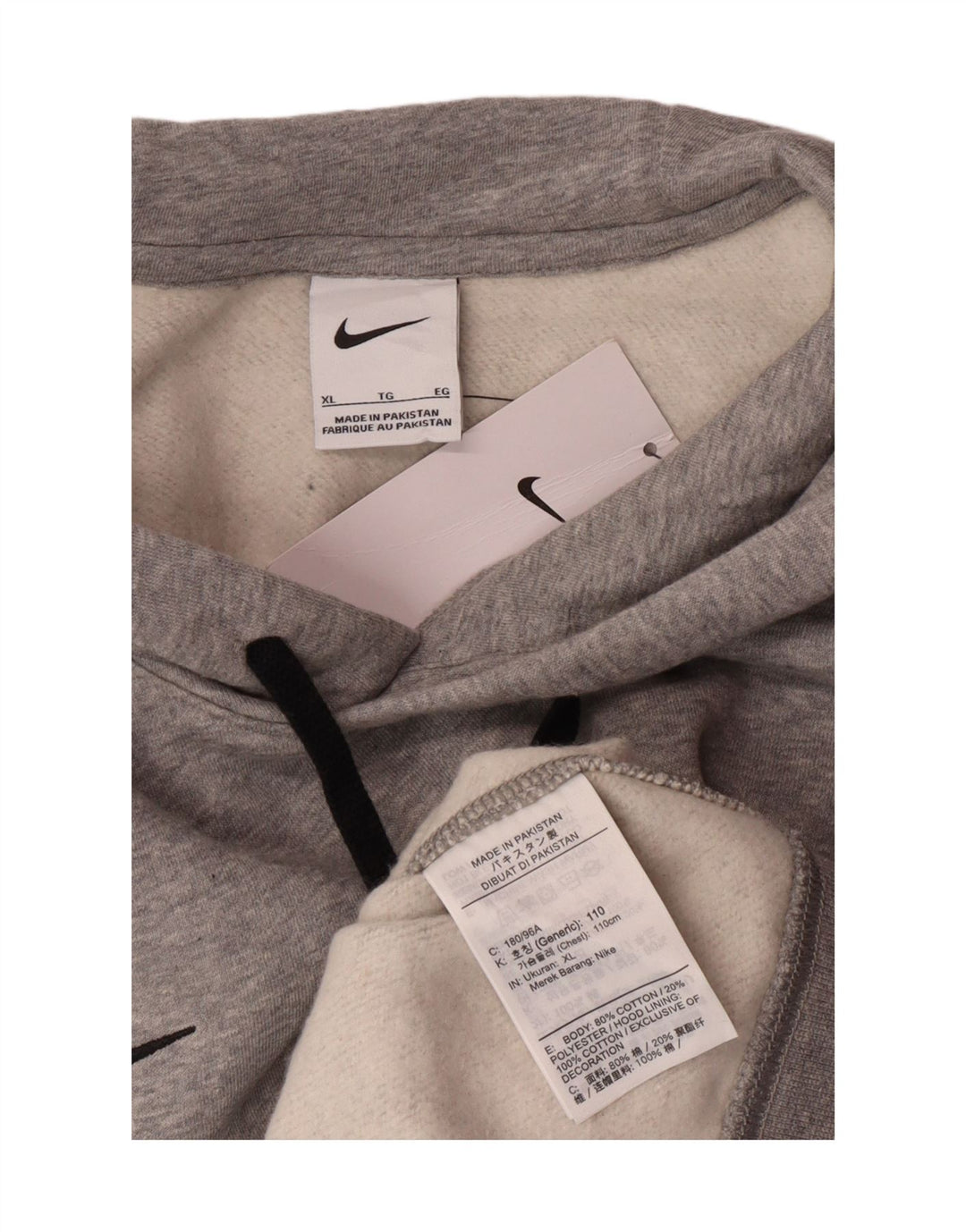 Nike Hombre Sudadera con capucha Jumper XL Gris Algodón