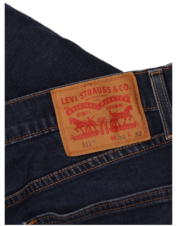 Levi's Hombre 511 Slim Jeans W36 L32 Algodón Azul