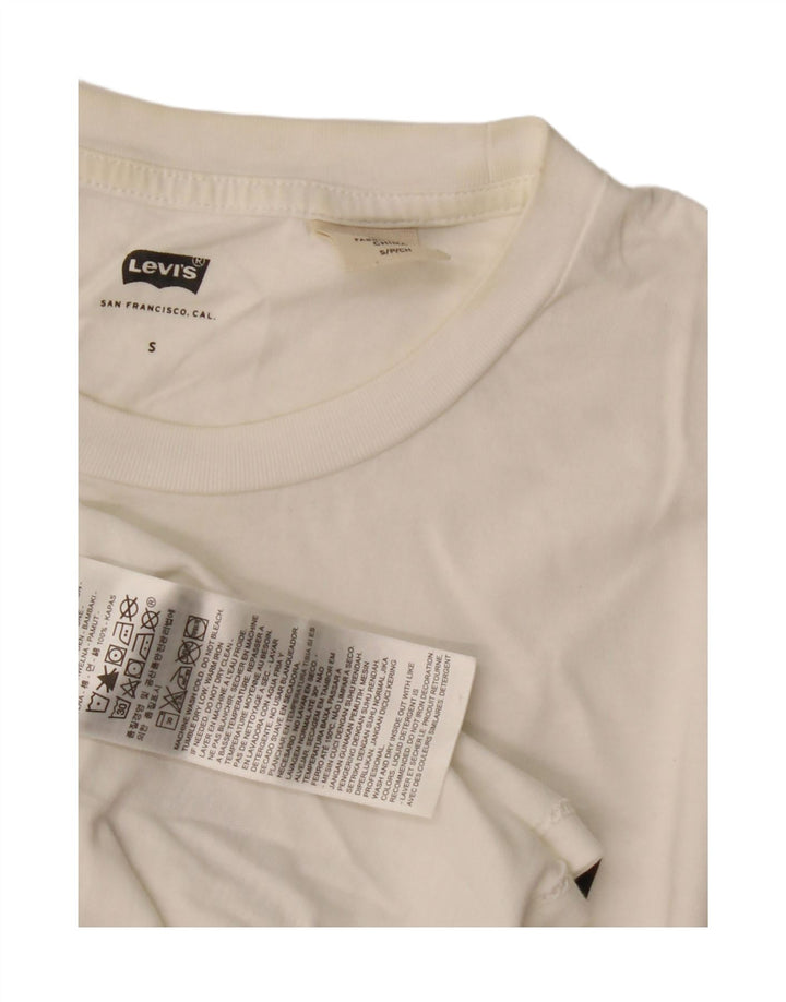 Levi's Camiseta gráfica para hombre Top Small White Cotton