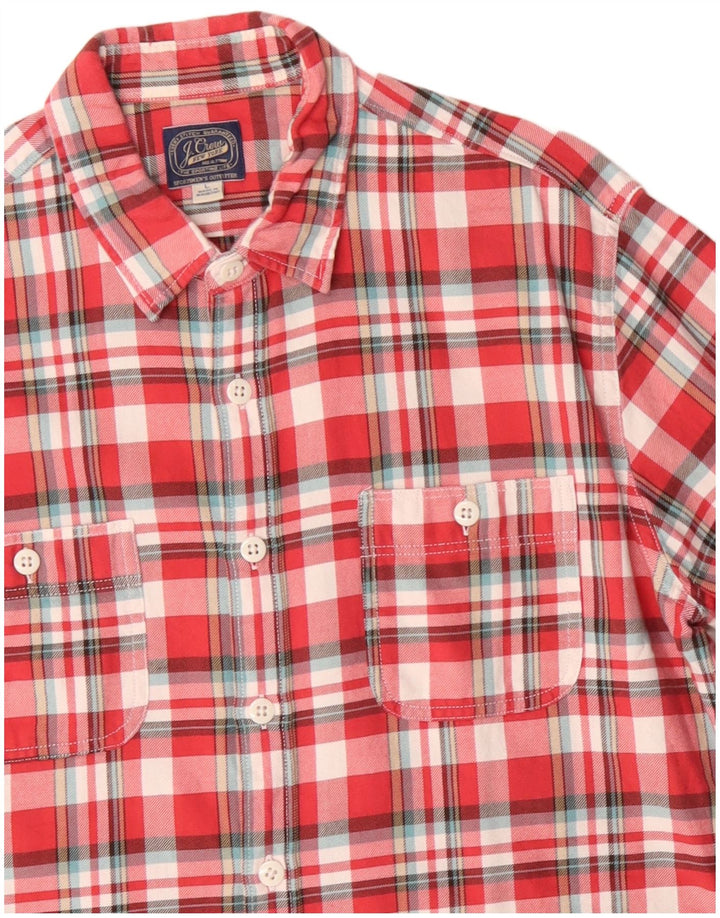 J. CREW Camisa de franela para hombre Algodón a cuadros rojos grandes