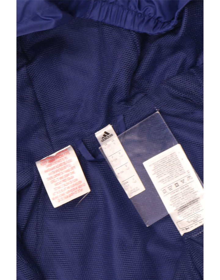 Adidas Chaqueta impermeable con capucha y cremallera para niños 9-10 años Azul marino