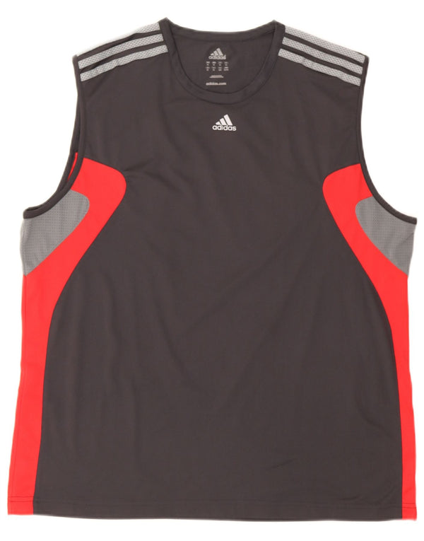 Adidas Mens Climacool Vest Top XL Gris Colorblock Poliéster