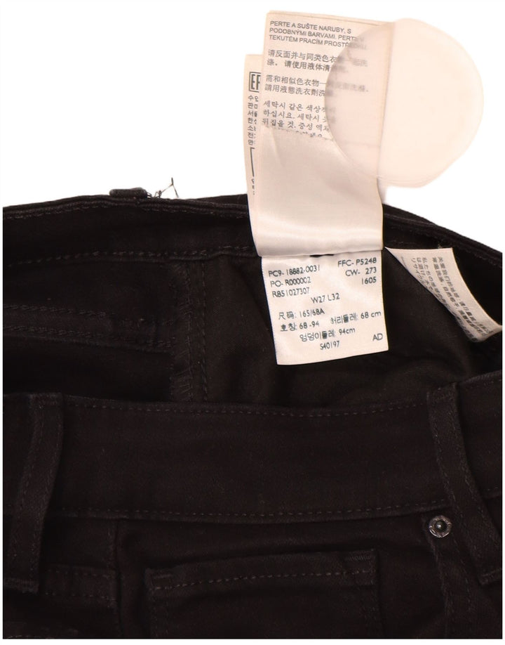 LEVI'S Jeans ajustados de talle alto 721 para mujer W27 L28 Algodón negro