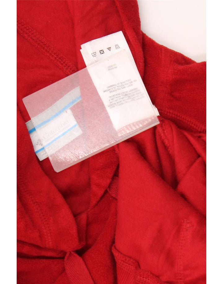 Columbia - Jersey de forro polar con capucha para hombre, poliéster rojo grande