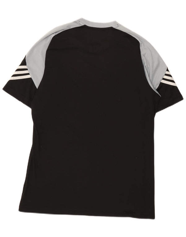 Adidas Hombre Climalite Camiseta Top Medio Negro Colorblock Poliéster
