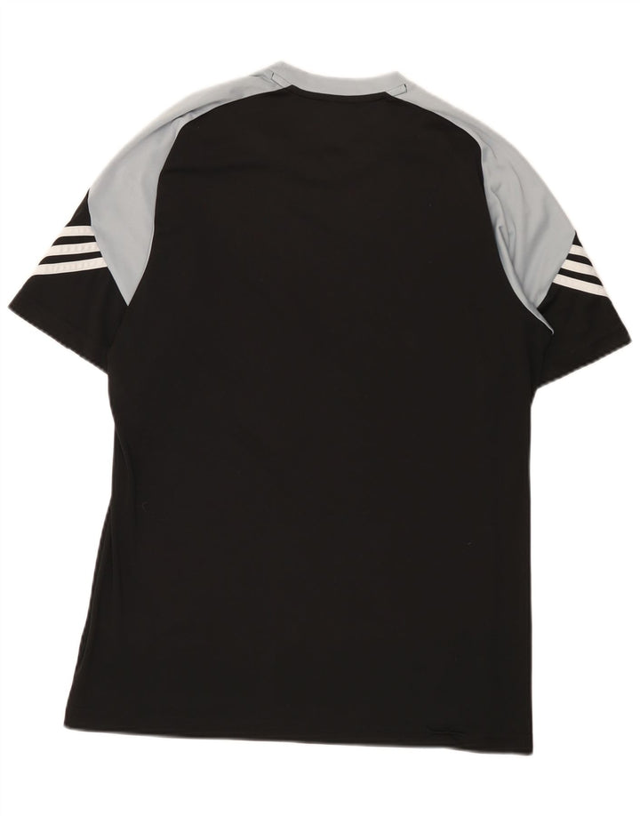 Adidas Hombre Climalite Camiseta Top Medio Negro Colorblock Poliéster