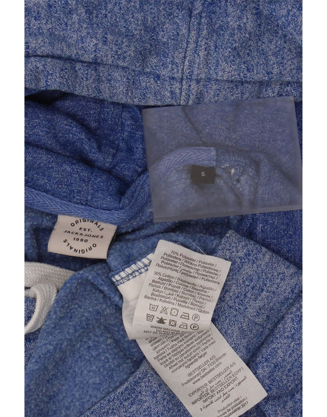 Jack & Jones Hombre Sudadera Con Capucha Gráfica Jersey Pequeño Poliéster Moteado Azul