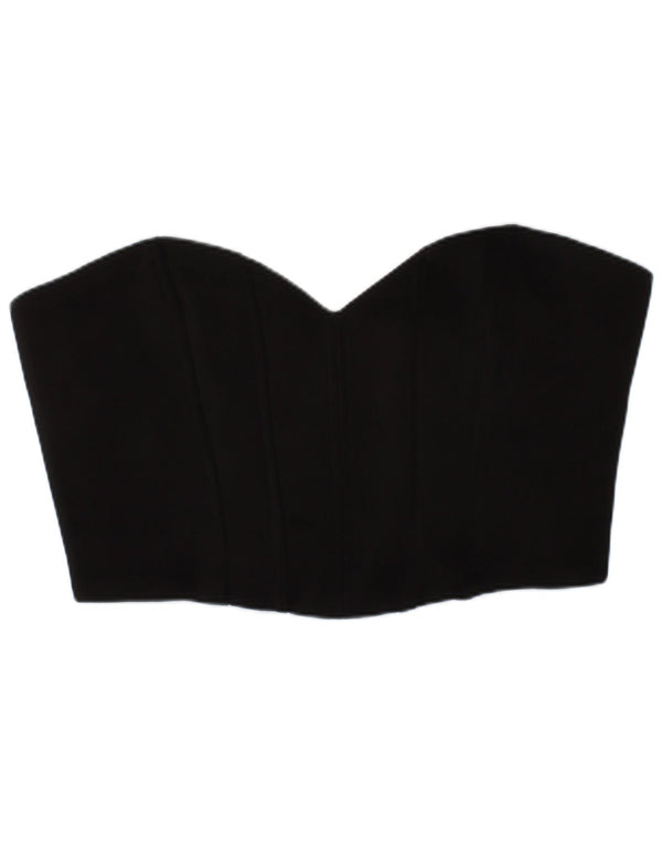 Zara Mujer Crop Corset Top Medio Negro Poliéster