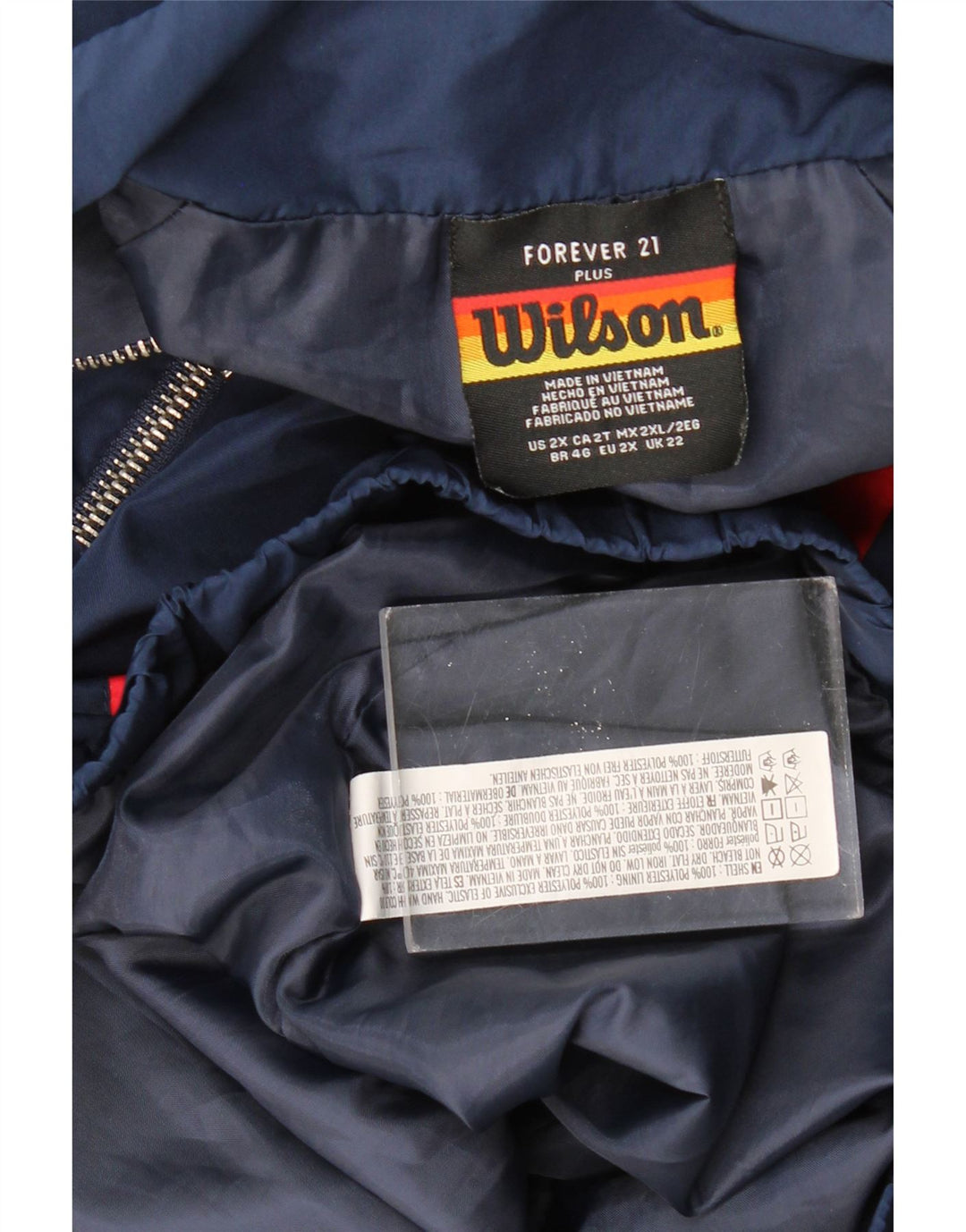 WILSON Chaqueta cortavientos con gráfico extragrande para mujer UK 22 2XL Azul marino